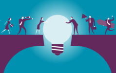 Lightbulb between two cliff edges