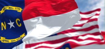 Photo of the flag of the state of North Carolina.
