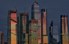 NYC Hudson Yards skyline during sunset