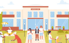 Illustration depicting a nursing home.