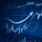 Capital watch: North American fundraising hits $10bn in H1 2025 A blue financial chart with arrows pointing up