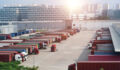 trucks dock, industrial, logistics, shipping, warehouse