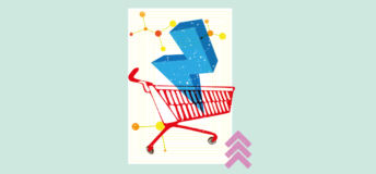 Shopping trolley with a giant blue lightning symbol in it
