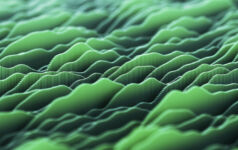 Abstract image featuring wavy lines creating a digital landscape. Perfect for themes related to technology, data visualization, and modern digital art. 3d illustration.