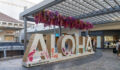 Honolulu, HI, USA - January 14, 2024: Aloha sign at the Ala Moana shopping mall in Honolulu, Hawaii.