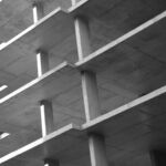 Concrete foundation and internals of a commercial building real estate.