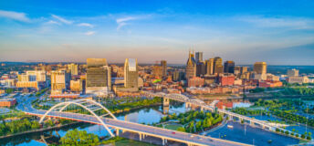 Downtown Nashville, Tennessee, USA Aerial.