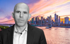 Scott Rechler, chairman and CEO at RXR, over a New York City skyline