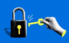 Illustration of a lock and key.
