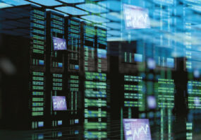 Image of the inside of a data center image.