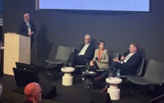 Panellists on a sustainable financing discussion during Expo Real 2025
