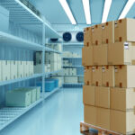 Changing consumer habits will reshape lenders’ approach to cold storage Boxes are in a warehouse with a refrigerator. Refrigeration chamber for food storage.