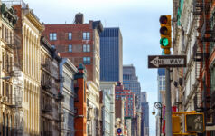 Intersection of Broadway and Spring Street in SOHO Manhattan, New York City