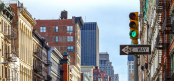 Intersection of Broadway and Spring Street in SOHO Manhattan, New York City