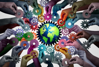 An exciting change is afoot for PERE Credit Diverse Global Economy and international community connecting together for the world economy and political stability through globalization supply chain and transatlantic or transpacific trade representing diverse business.