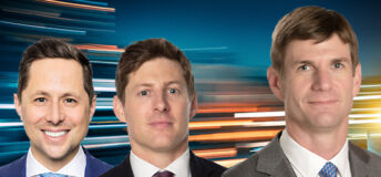 Invesco's Charlie Rose and Chase Bolding next to Apollo's Bert Crouch