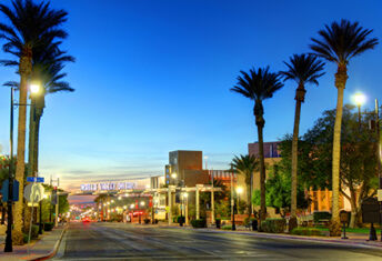 Term Sheet: Las Vegas’ vertical growth; Barings and CounterpointeSRE’s collaboration; Peachtree’s retail reach Image of Las Vegas in the early evening