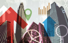 Stormfield Capital: US residential bridge lending offers resilience Posterised/pop-art graphic of modern skyscrapers and properties.