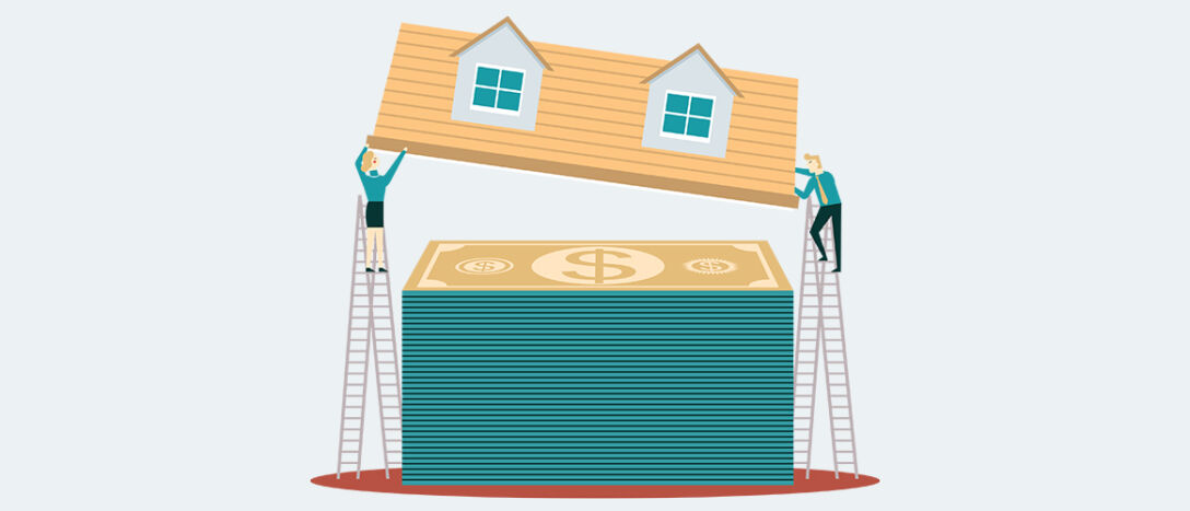 House on stack of currency.