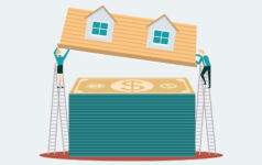 House on stack of currency.