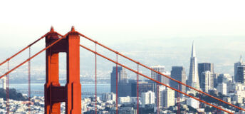 Image of the San Francisco Golden Gate bridge and skyline.