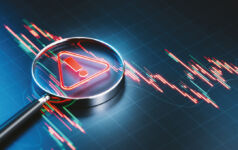 BGO on separating signal from noise in global real estate credit A magnifying glass over a data visualisation reveals a warning sign in red