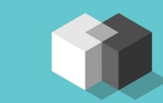 An illustration of two cubes merging into one