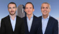S3 Capital's Steven Jemal, Joshua Crane and Robert Schwartz in front of a rendering of 465 West 165th Street in New York City, New York.