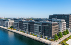 Image of the office at Royal Albert Dock, to be converted to RAD student housing.
