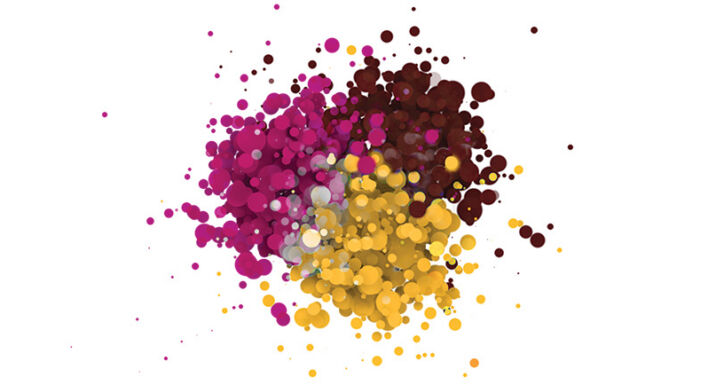 Three key trends shaping the future of private real estate credit Colorful particular bubbles splashing, 3D rendering of color splash for fun and happy creative living lifestyle concept.