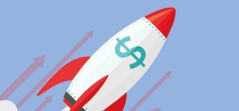 rocket ship with dollar sign on it